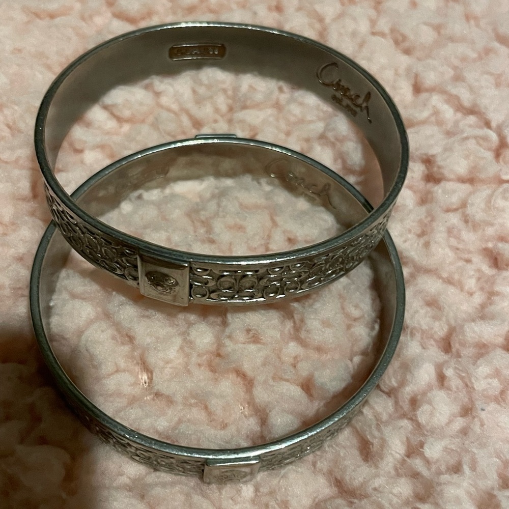 COACH SILVER BANGLES.. sell as a set or separate.Will include dust bag